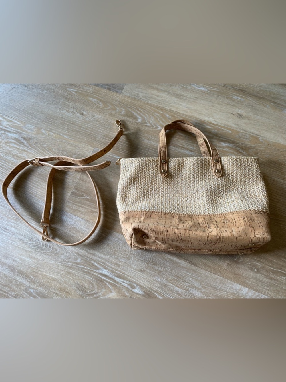 Cork and Straw Handbag by Hotter - Picture 5 of 6